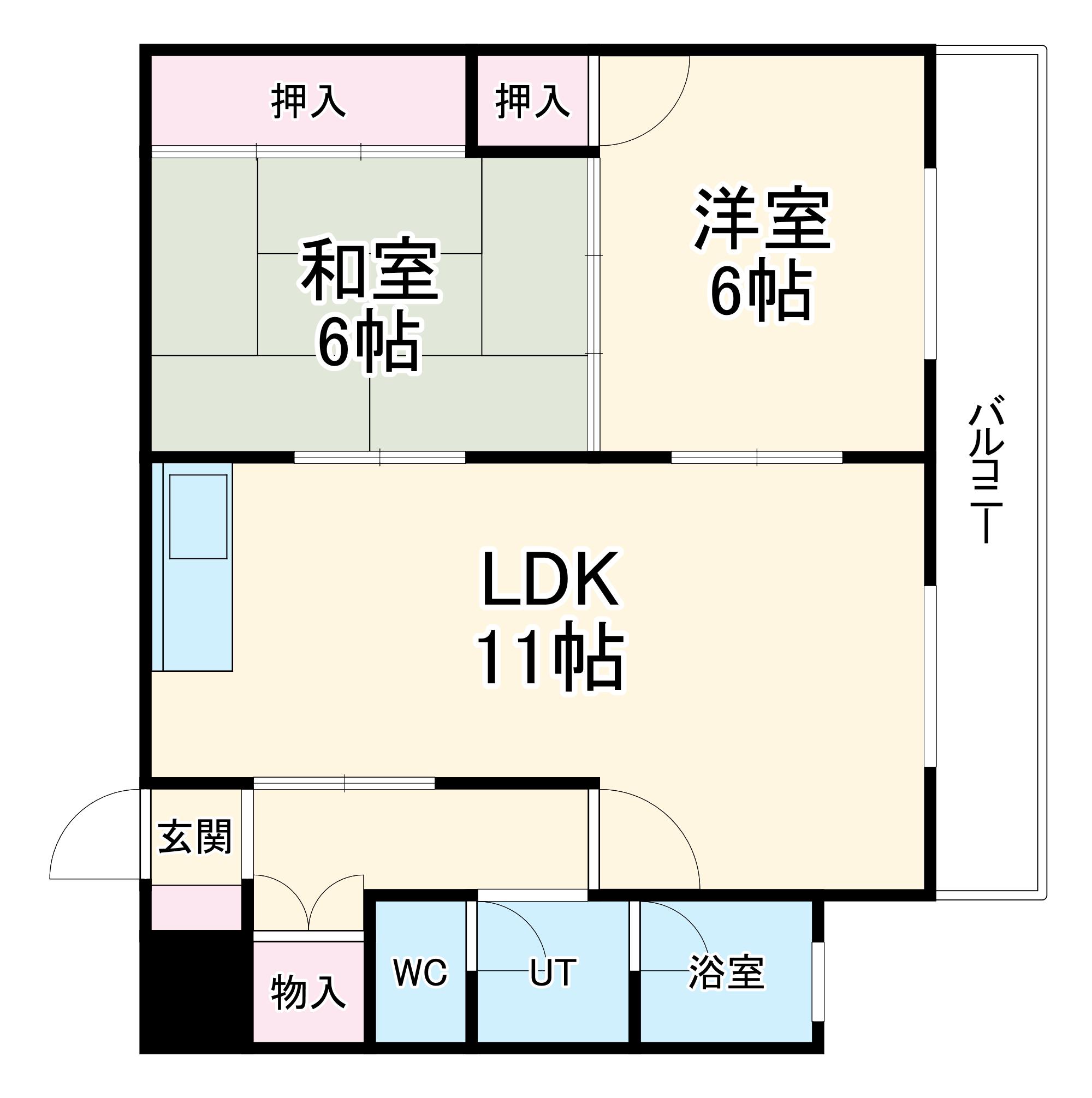 コーポサトウ(2LDK/2階)の間取り写真