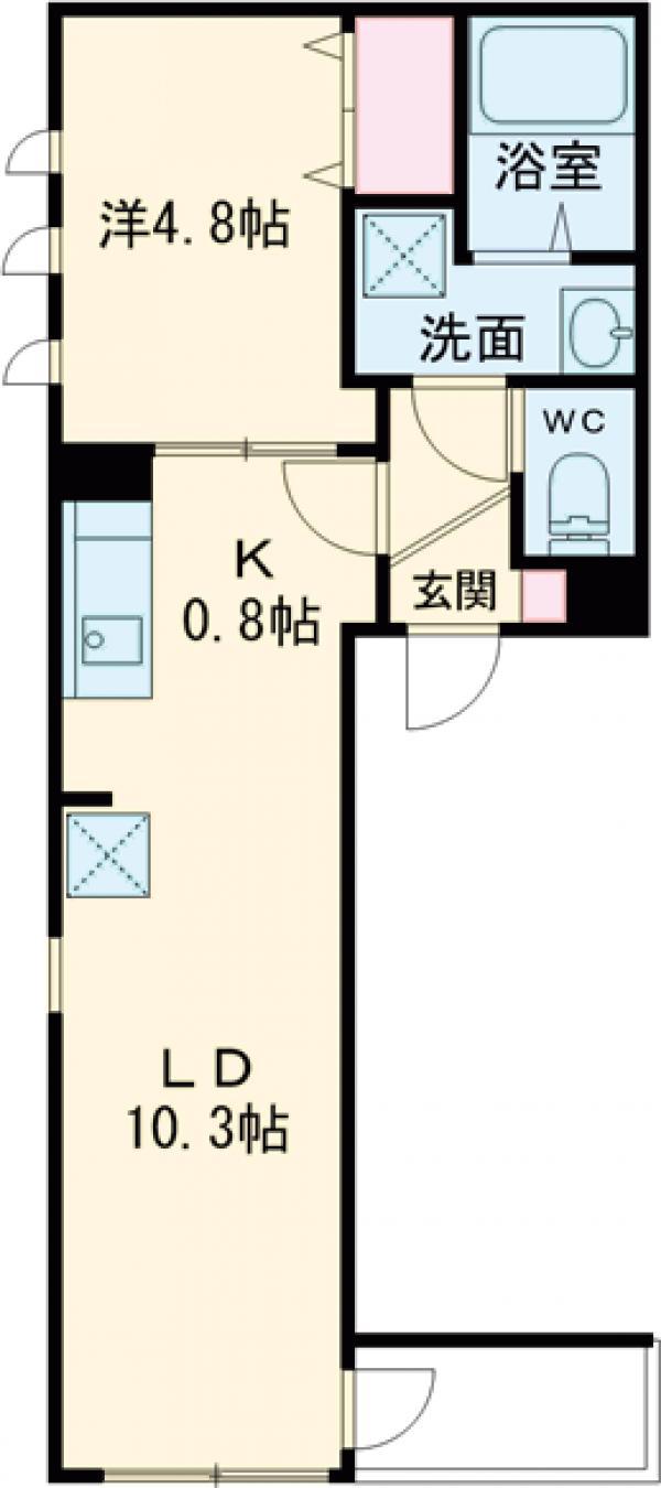 クリサンテーモ(1LDK/2階)の間取り写真