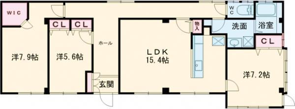 EWレジデンス氷川台(3LDK/1階)の間取り写真