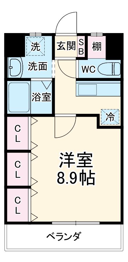 Y-ステージ(1K/2階)の間取り写真
