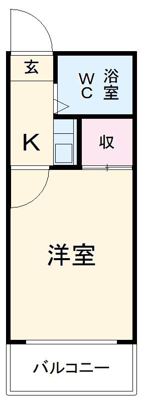 マイルストーン本陣Ⅱ(1K/2階)の間取り写真