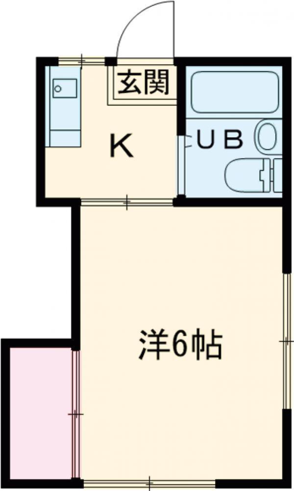 万町 田口ハイツ(1K/1階)の間取り写真