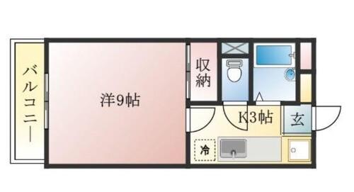 ティーファームⅡ(1K/4階)の間取り写真