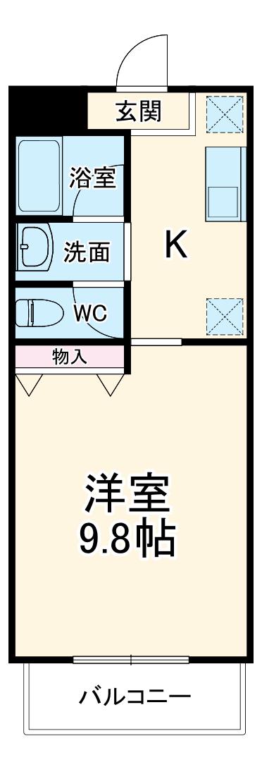 みゆき一番館(1K/1階)の間取り写真