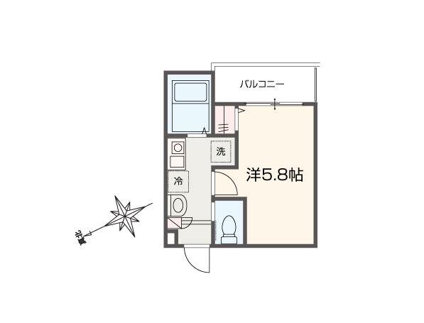 MELLAS鳩ヶ谷Ⅱ(1K/2階)の間取り写真