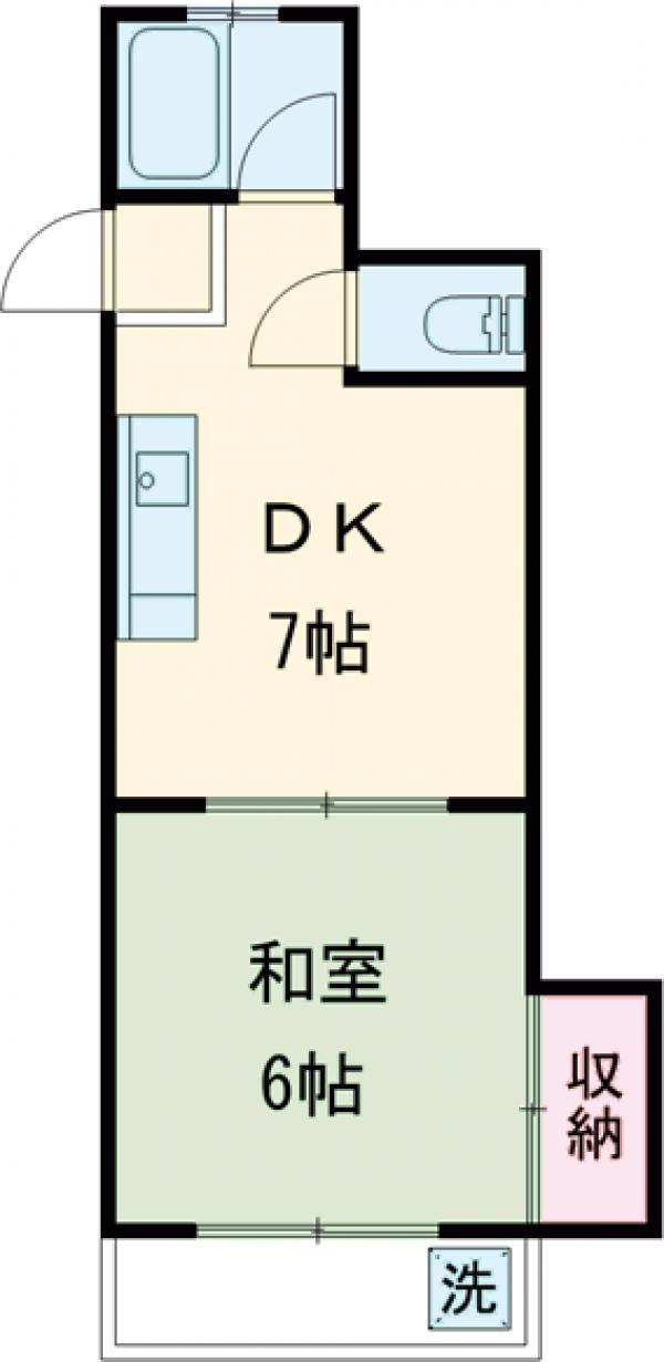 高橋コーポ(1DK/2階)の間取り写真