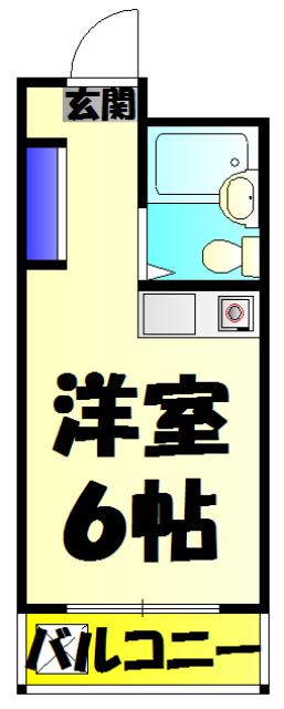 オラシオンT-Ⅱ(ワンルーム/2階)の間取り写真