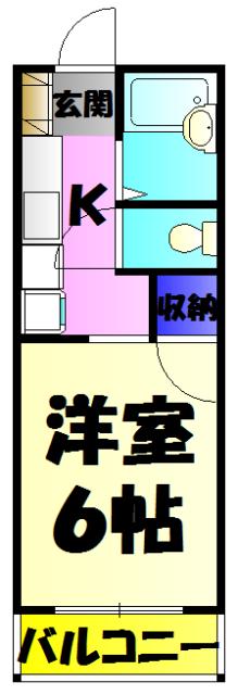 メディ・パル(1K/2階)の間取り写真