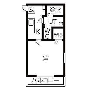 エミネックス熊谷駅前B棟(1K/2階)の間取り写真