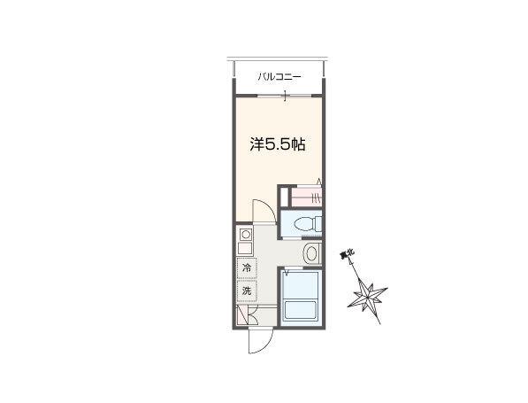 MELLAS鳩ヶ谷(1K/3階)の間取り写真