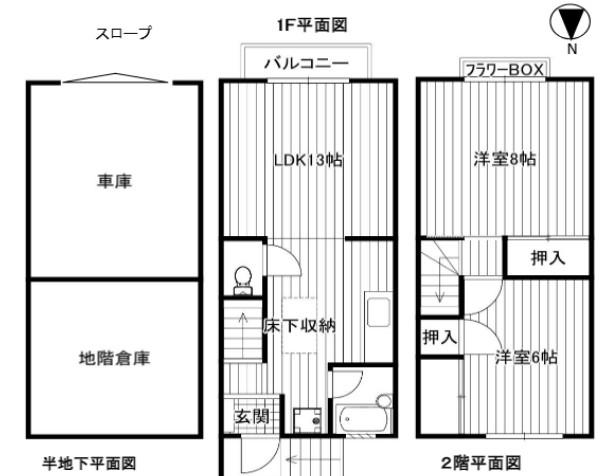 ヒルトップヨコヤマ(2LDK/1階)の間取り写真