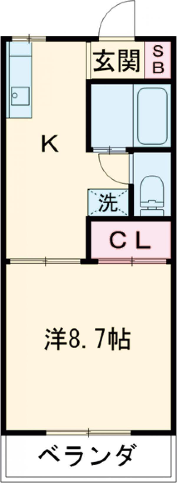 橘ハイツ(1DK/2階)の間取り写真
