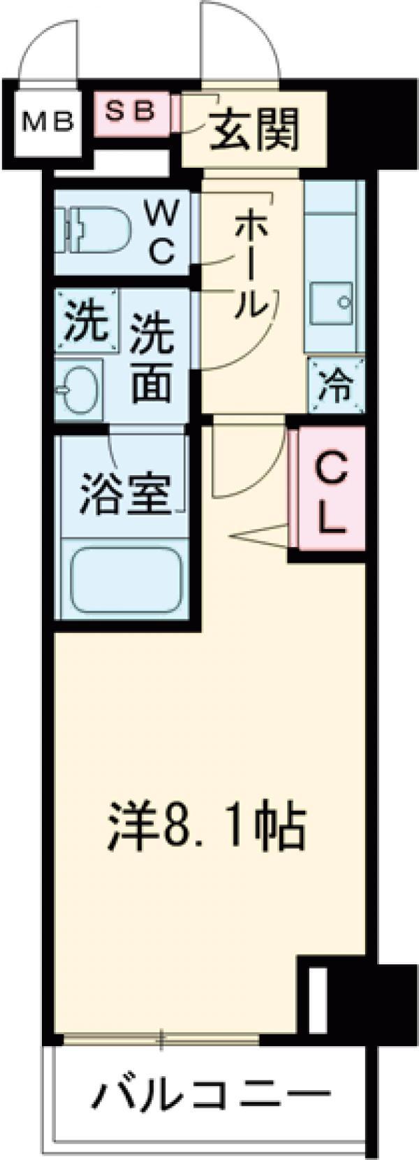 ブライズ中野南台(1K/2階)の間取り写真