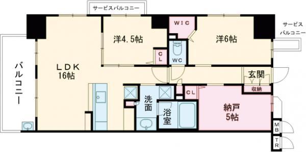グリーンホームズ南葛西Ⅵ(2SLDK/6階)の間取り写真