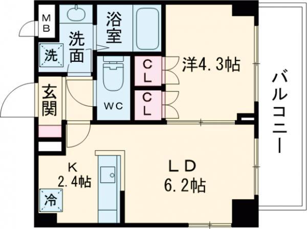 ロイジェント西新井(1LDK/4階)の間取り写真