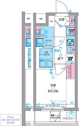 ジェノヴィア天王台(1K/4階)の間取り写真