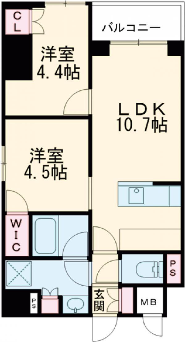 ASMACI MAISON両国Ⅰ(2LDK/7階)の間取り写真