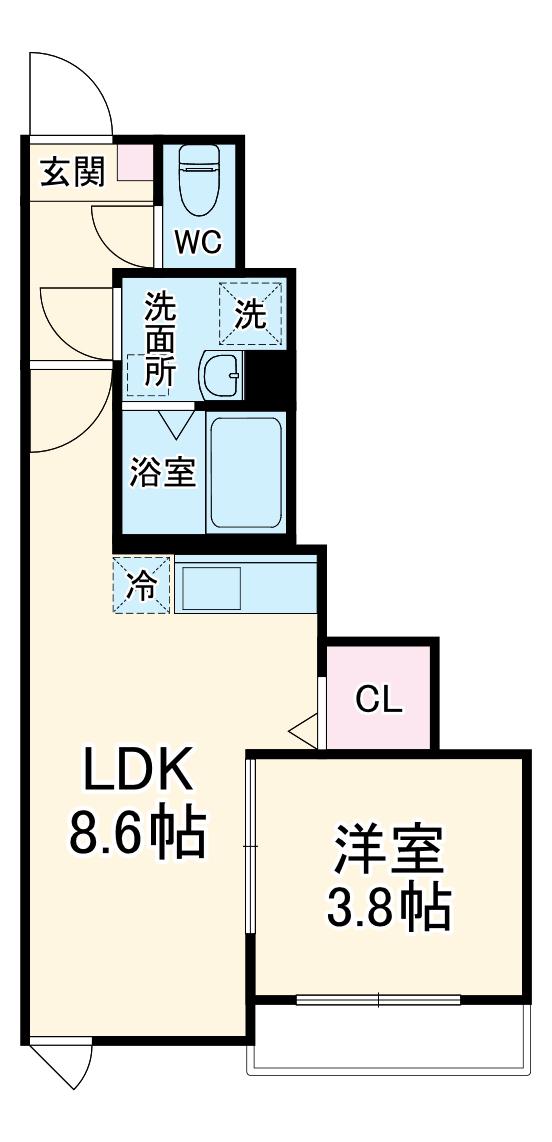 ウィンメゾン薬園台(1LDK/1階)の間取り写真