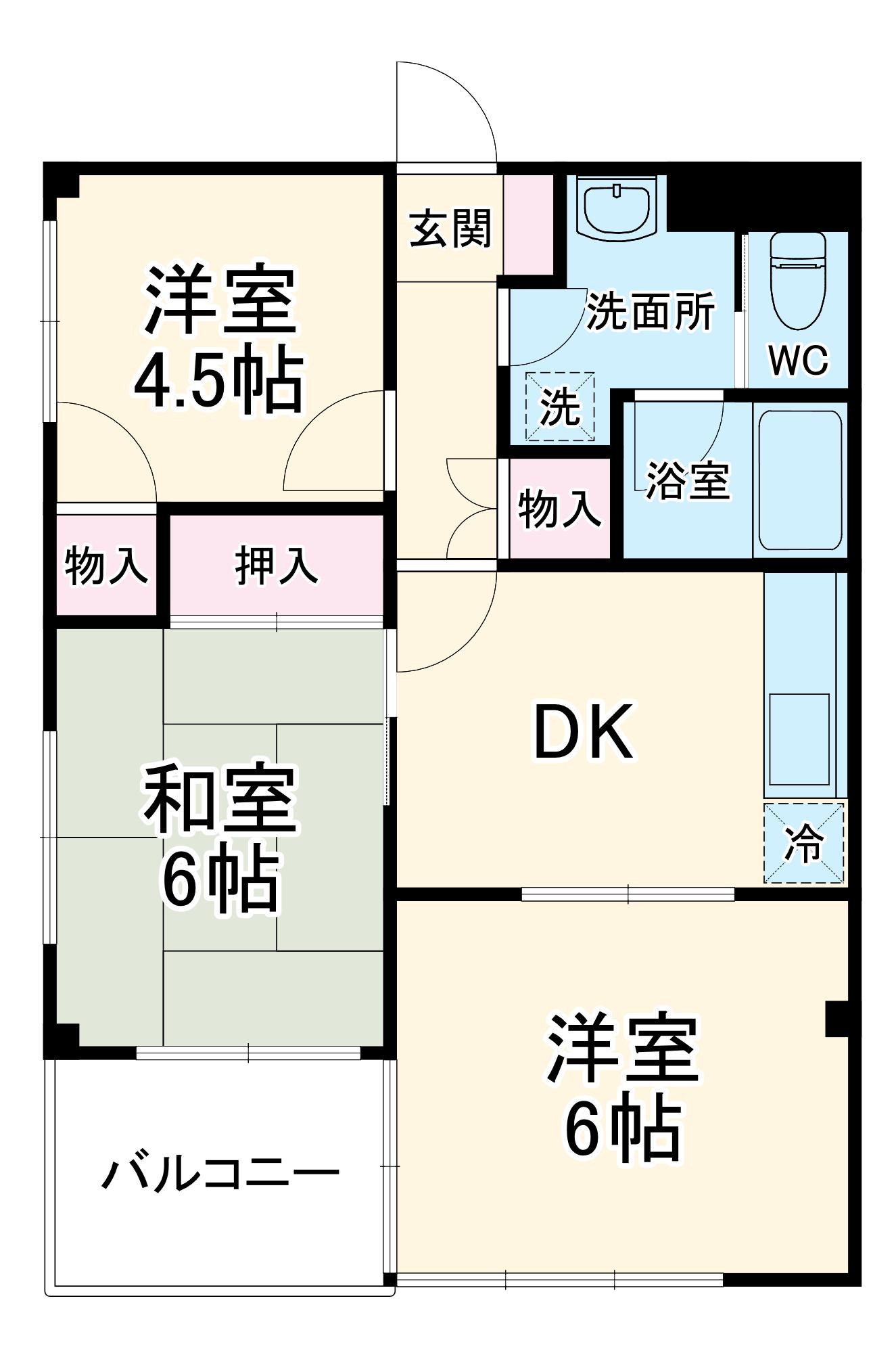 スカイホーム本郷(3DK/4階)の間取り写真
