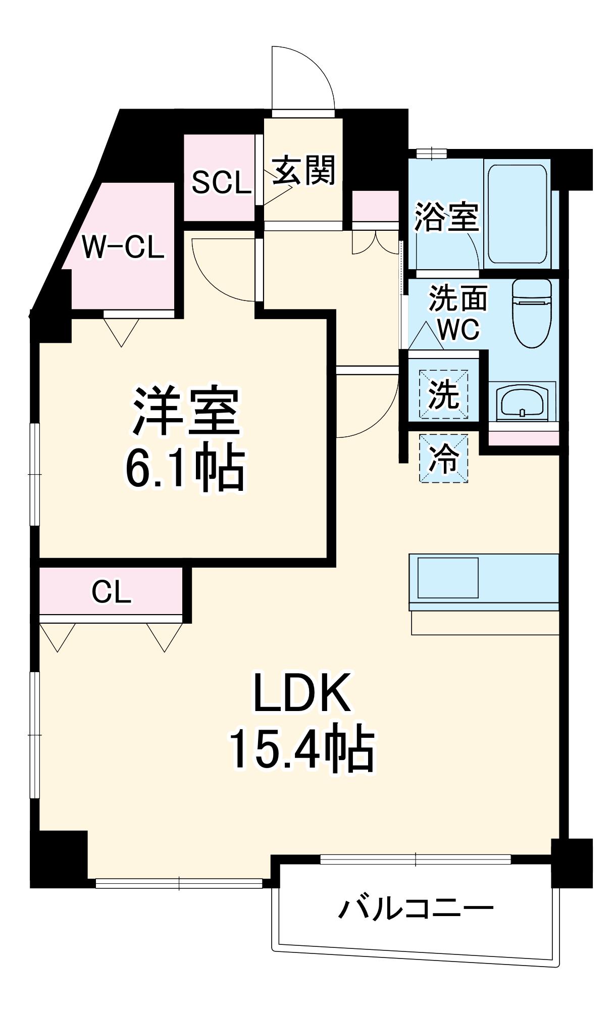 グリーンハイツ東三国(1LDK/5階)の間取り写真