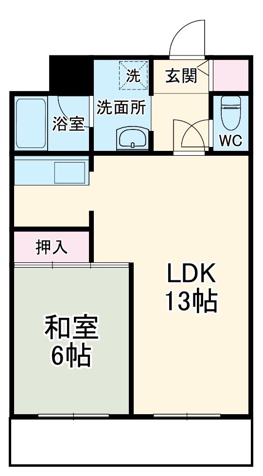 北本ハイデンス弐番館(1LDK/3階)の間取り写真