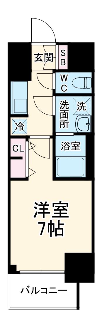 S-RESIDENCE熱田Ⅱ(1K/9階)の間取り写真