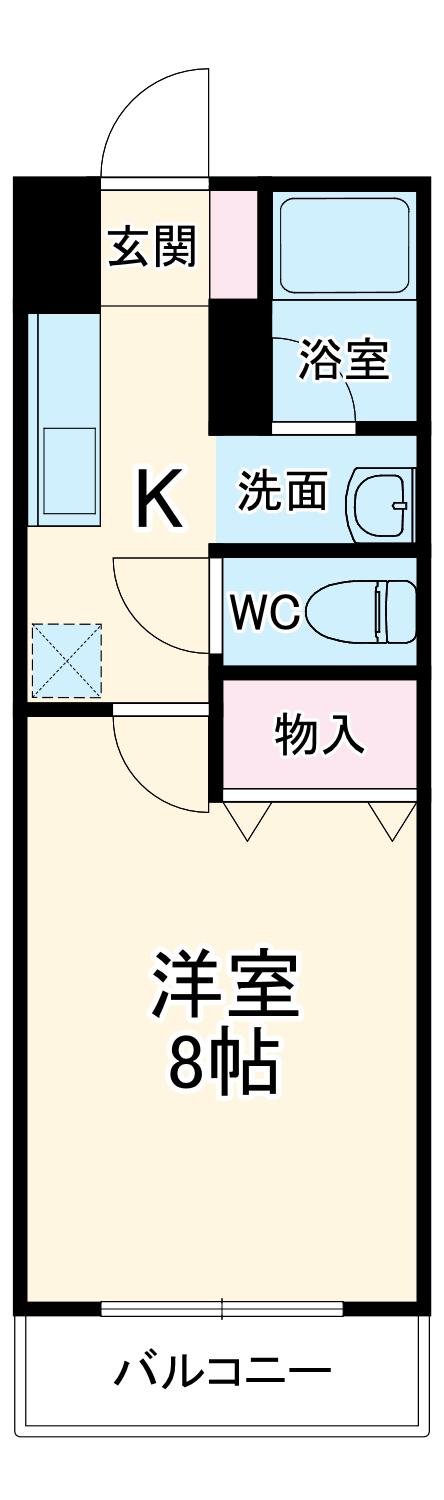 サウス オーク41(1K/2階)の間取り写真