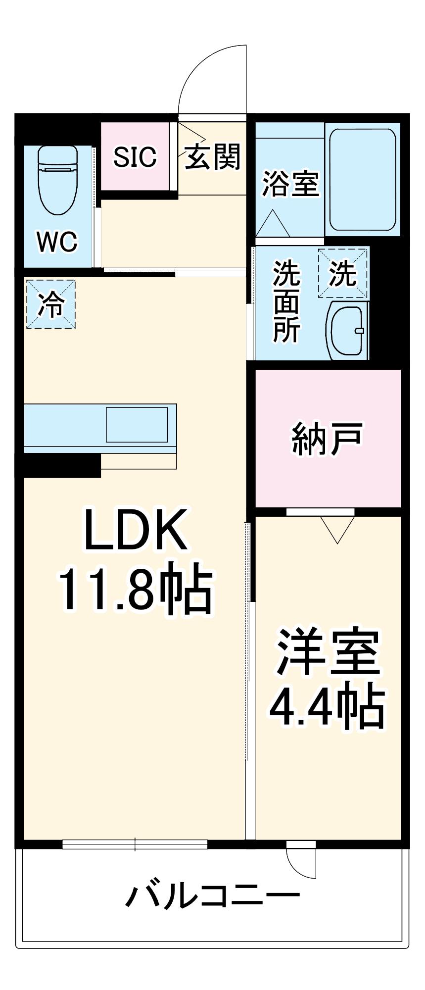 クレールメゾン城東(1LDK/2階)の間取り写真
