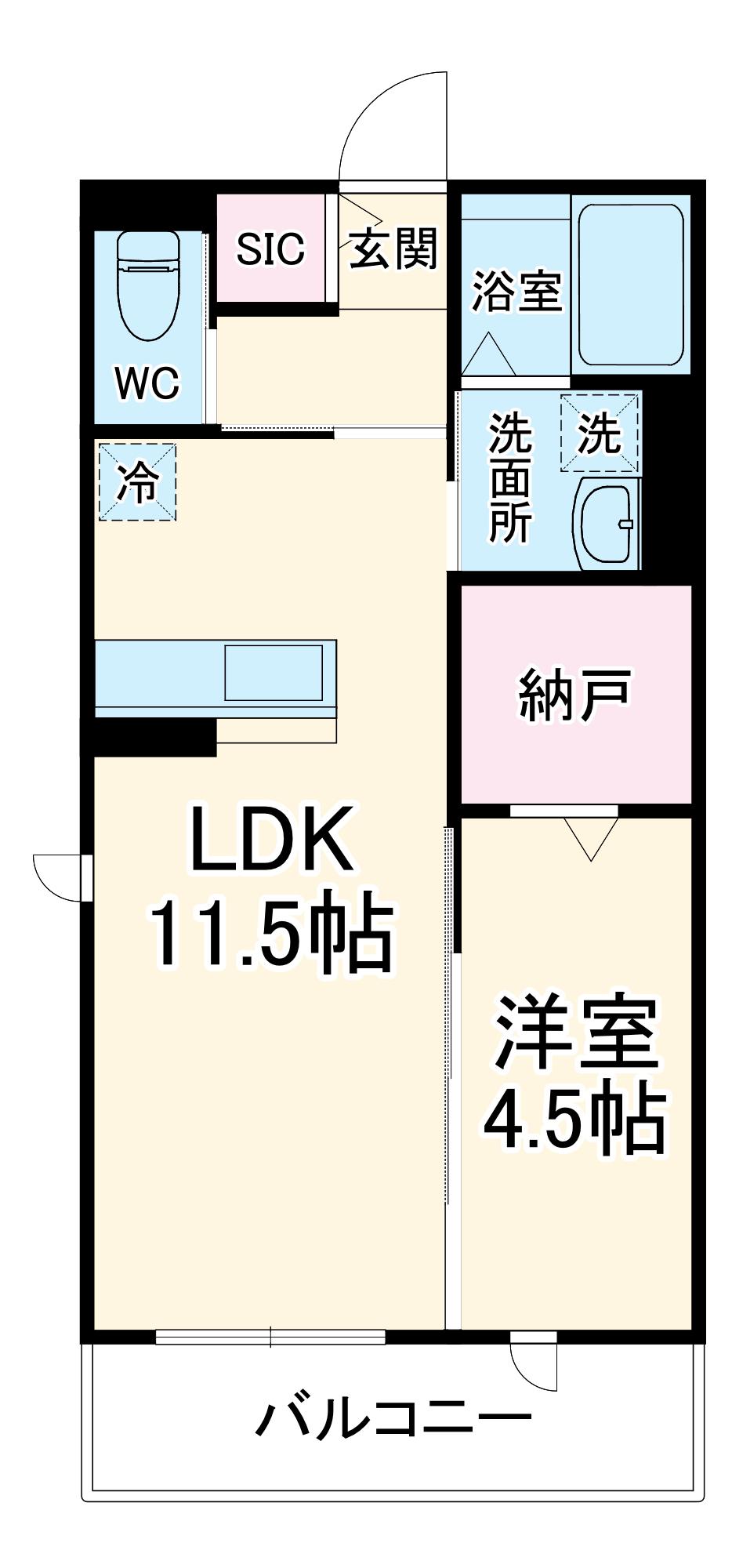 クレールメゾン城東(1LDK/3階)の間取り写真