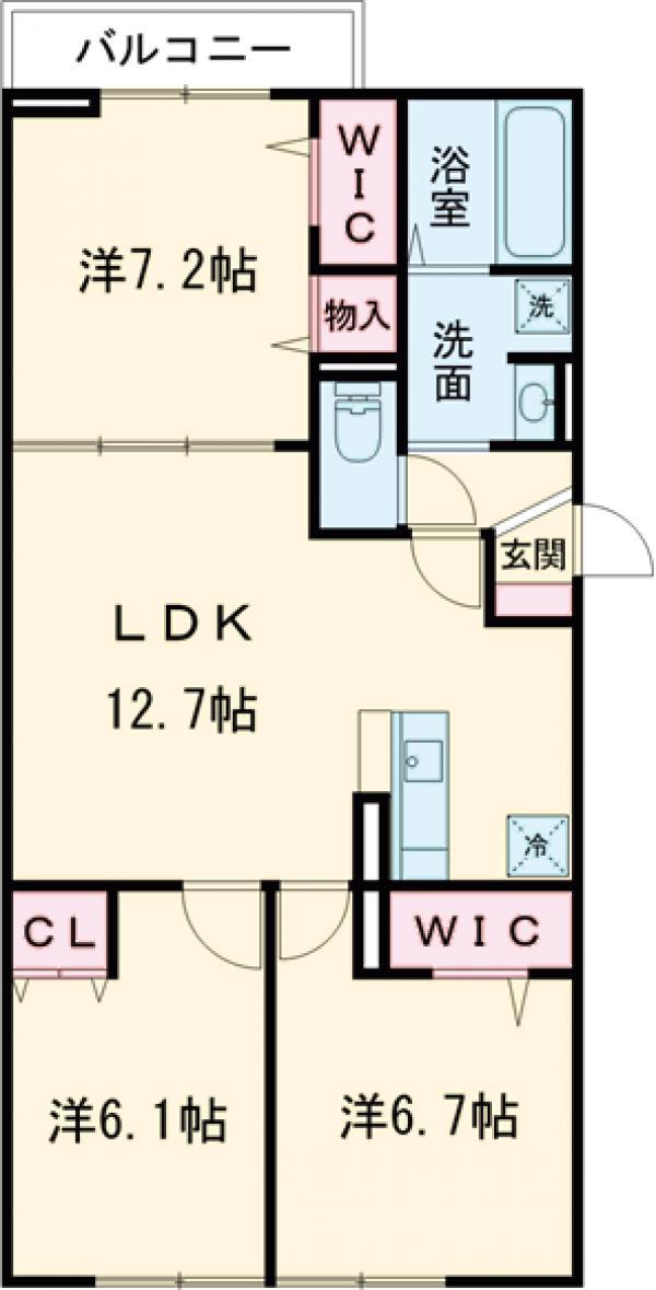 セレスティア江戸川(3LDK/1階)の間取り写真