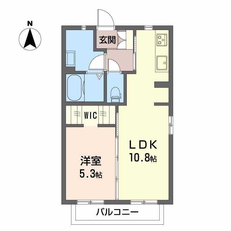 アビタシオン(1LDK/2階)の間取り写真