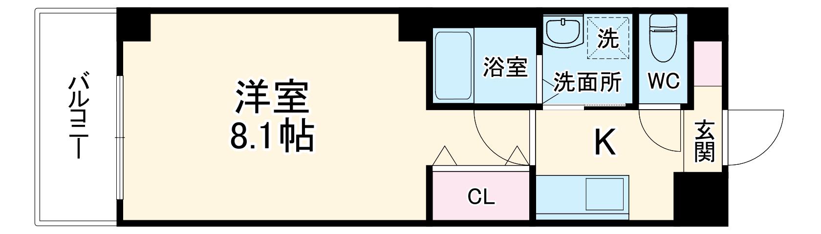 ルミエナ東三国(1K/2階)の間取り写真