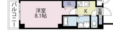 ルミエナ東三国(1K/10階)の間取り写真