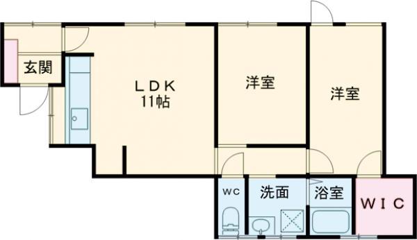 HALF HOUSE(2LDK/1階)の間取り写真