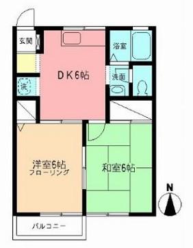 ドルフ小机Ⅱ(2DK/2階)の間取り写真