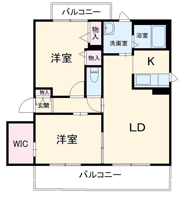 サンシャインC棟(2LDK/3階)の間取り写真