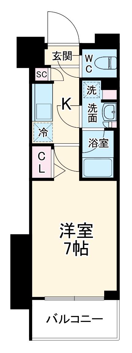 ガーラ・プライム横濱関内(1K/10階)の間取り写真