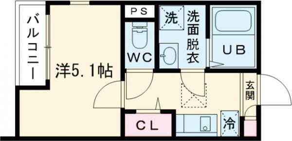 メルディア梅田5丁目Ⅶ(1K/1階)の間取り写真