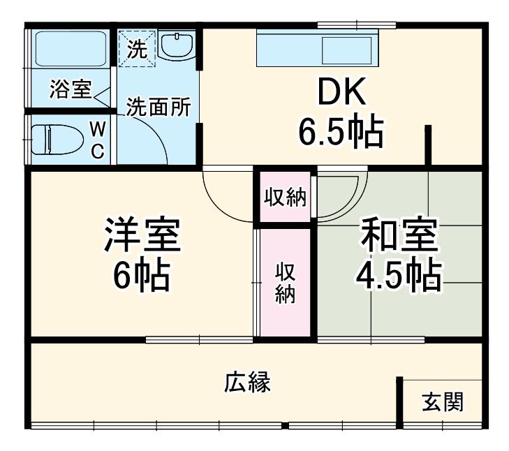 東海道本線 高塚駅 徒歩38分 1階建 築42年(2DK)の間取り写真