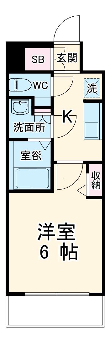 N-STAGEかしわ台(1K/6階)の間取り写真