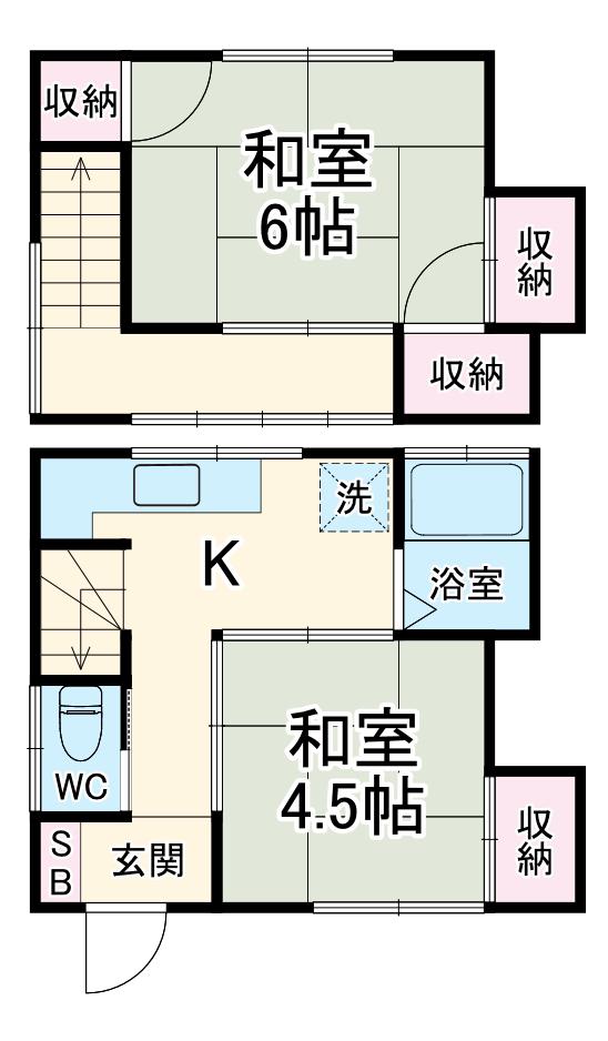 岡田荘(2K)の間取り写真