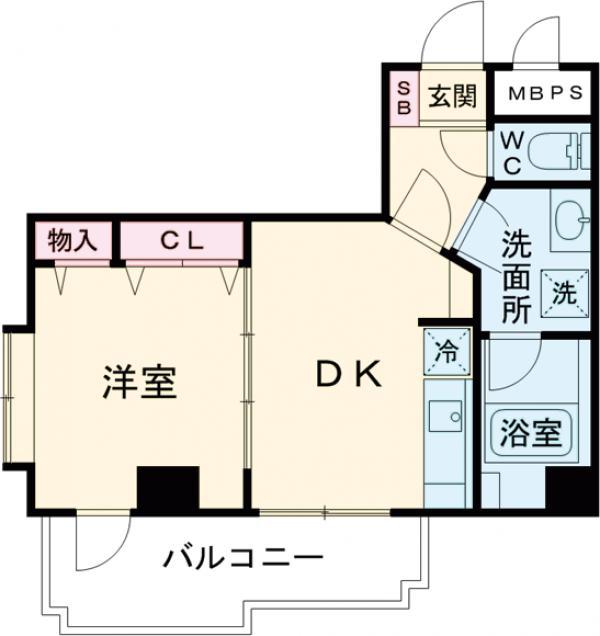 ライオンズマンション亀有第3(1DK/4階)の間取り写真