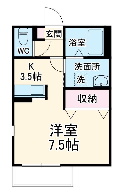 EXCEL COURT Ⅰ(ワンルーム/1階)の間取り写真
