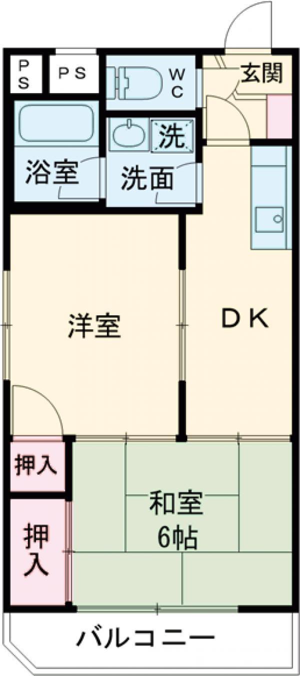 カエサル花小金井(2DK/2階)の間取り写真