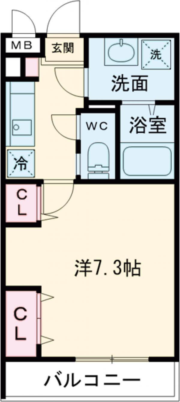 リブリ・葛飾区宝町二丁目(1K/1階)の間取り写真