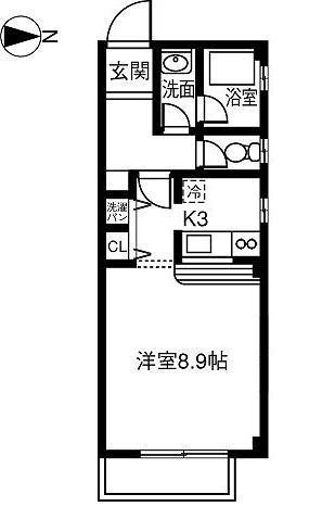 CLASSEED21(1K/1階)の間取り写真