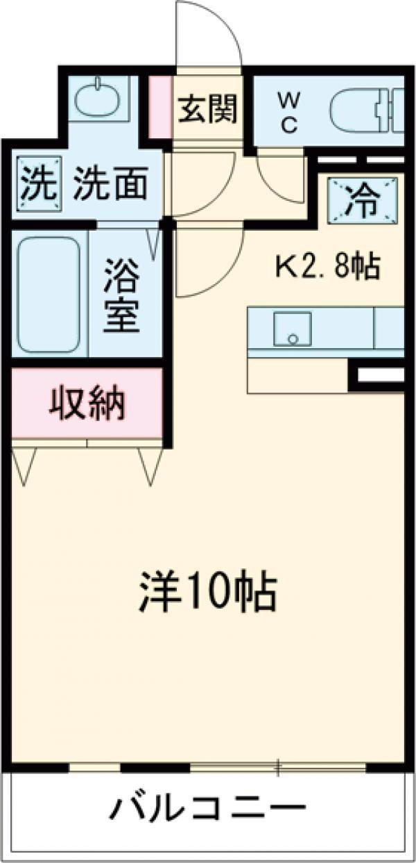 プチセゾン小山城東庭園(1K/2階)の間取り写真