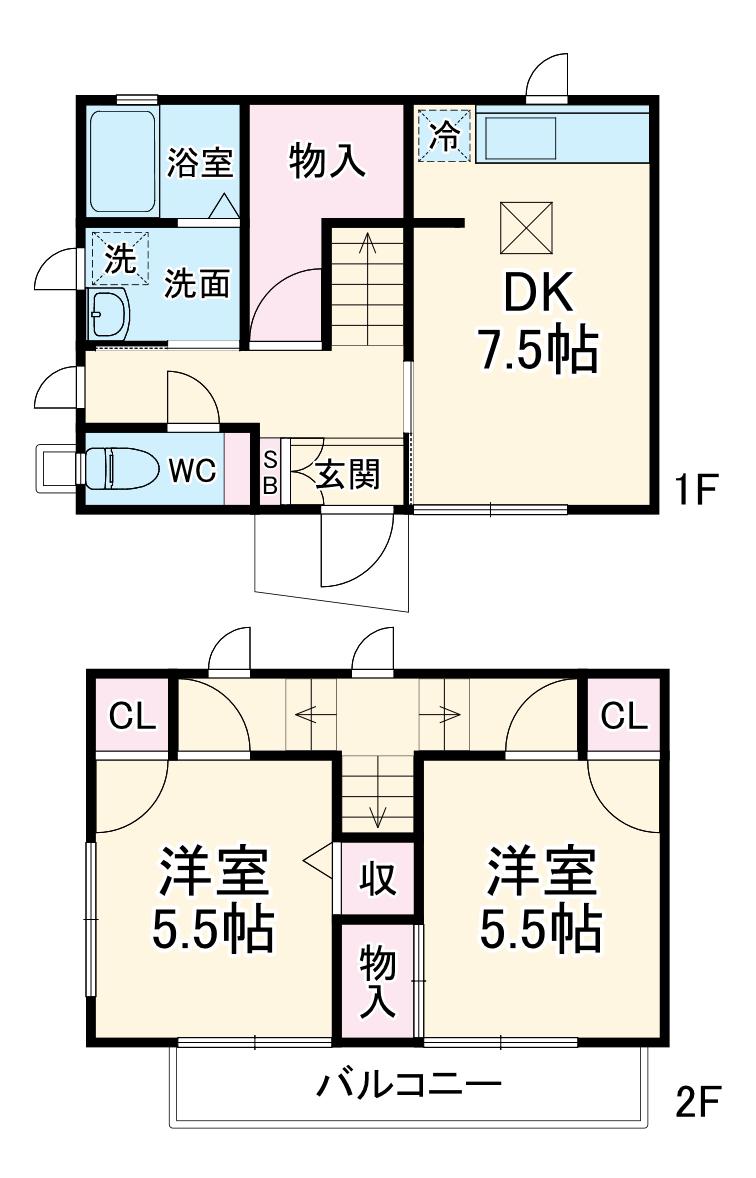 ステラ岩崎(2DK)の間取り写真