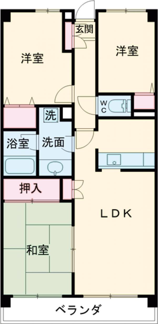 ヒューマンスクエア豊田(3LDK/1階)の間取り写真