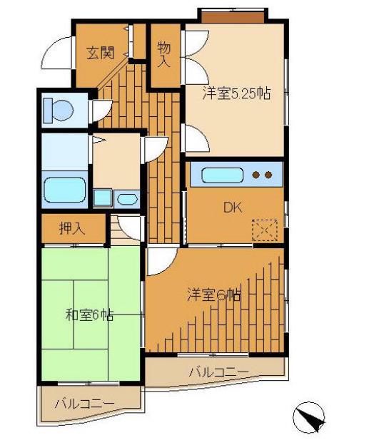 マーメゾン相模(3K/3階)の間取り写真
